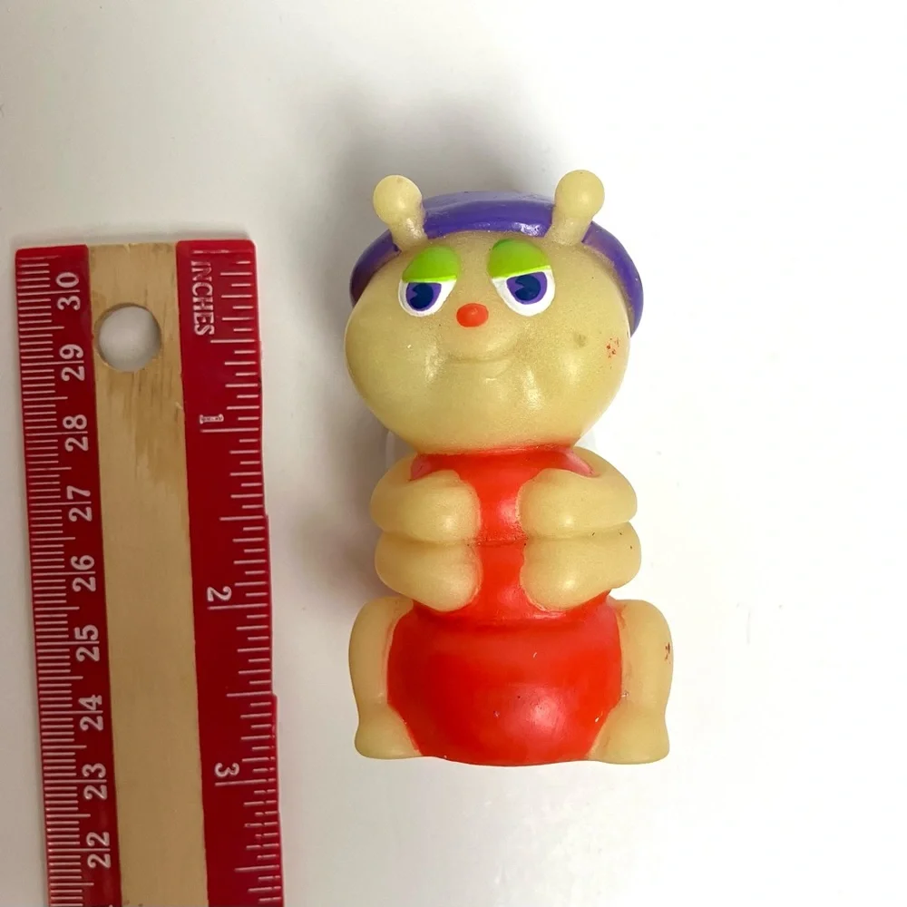 Vintage 80s Playskool Glo Friends Glow in the Dark Finger Puppet Purple Hat - Picture 11 of 12